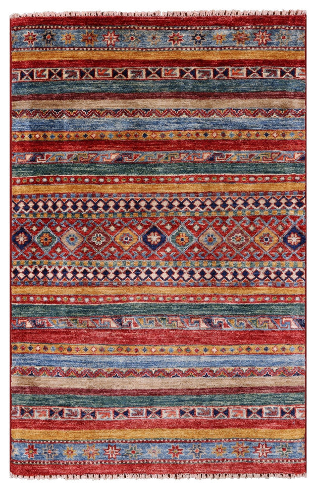 2' 7" X 4' 0" Hand-Knotted Khorjin Super Kazak Rug Q10842