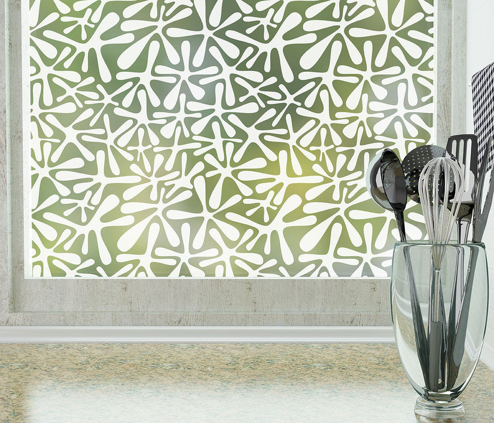 Groovy Amoeba Privacy Window Film, Non-Adhesive, Standard 36"x48"