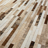 Cowhide Patchwork Rug, Poseidon, Morph, 10' X 14'