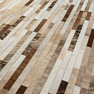 Cowhide Patchwork Rug, Poseidon, Morph, 10' X 14'