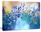 Blue Summer Flowers on Meadow, Floral Canvas Art Print, 60"x28"