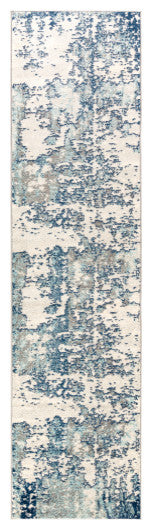 Surya Sunderland SUN-2300 9'x12' Rug, Navy/Aqua/Light Gray/White/Medium Gray