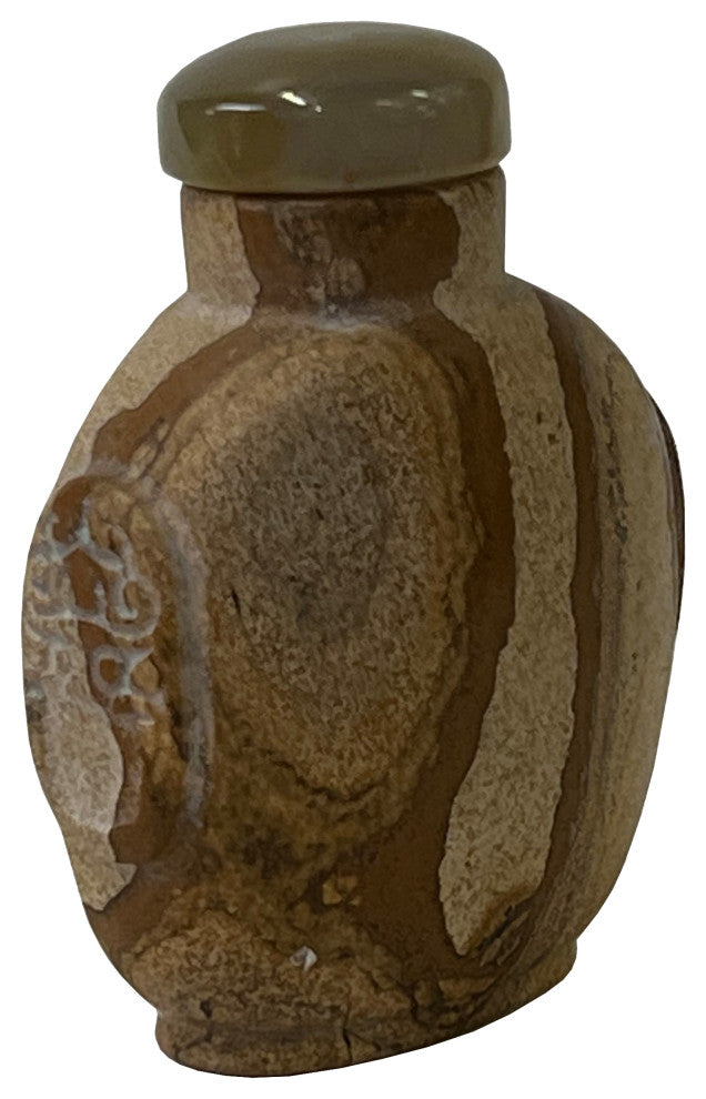 Collectible Natural Agate Stone Carved Snuff Bottle Display Art Hws2387