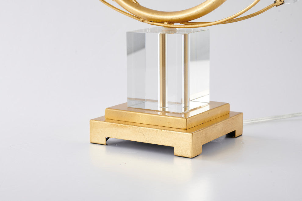 Crystal and Gold Branch Table Lamp, Gold
