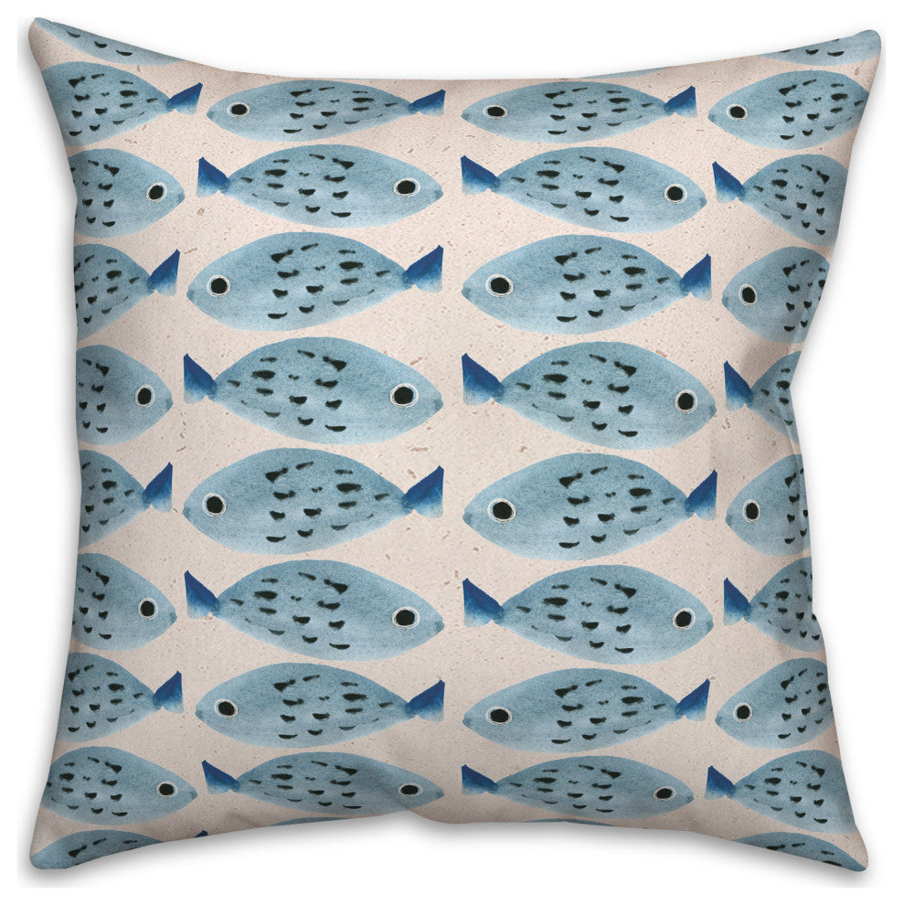Swim Fish 1 16x16 Spun Poly Pillow
