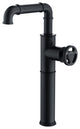 Deck Mounted Single Hole Bathroom Vessel Sink Faucet, Matte Black