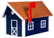 Deluxe Mailbox, Patriot Blue & White, Penny Copper Roof, Poly Lumber