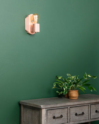 Deco Rectangle Wall Sconce, Gloss Blush, Brushed Nickel
