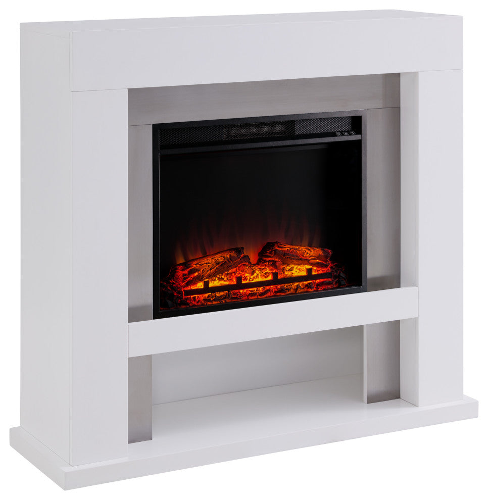 Eloise Stainless Steel Base Electric Fireplace