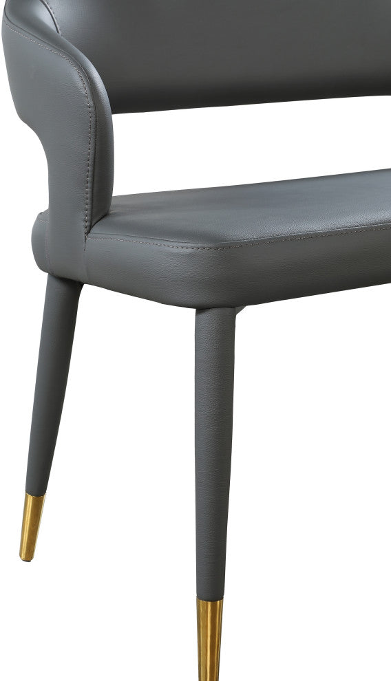 Destiny Upholstered Bench, Gray, Vegan Leather