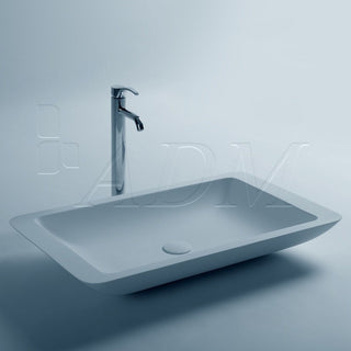 ADM Rectangular Countertop Sink, White, 32", Matte White