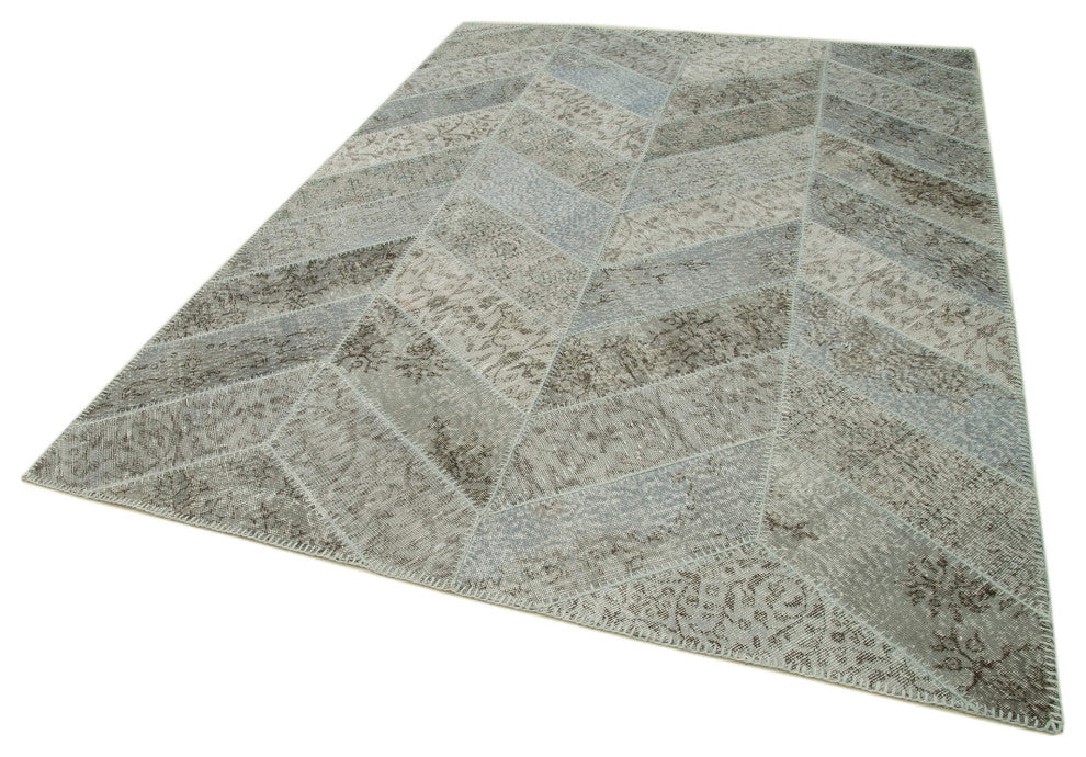 Rug N Carpet - Hand-Knotted Anatolian 6' 3" x 8' 7" Rustic Patchwork Area Rug