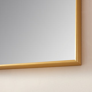 Viella Rectangular Aluminum Wall Mounted Mirror, Brushed Gold, 24"