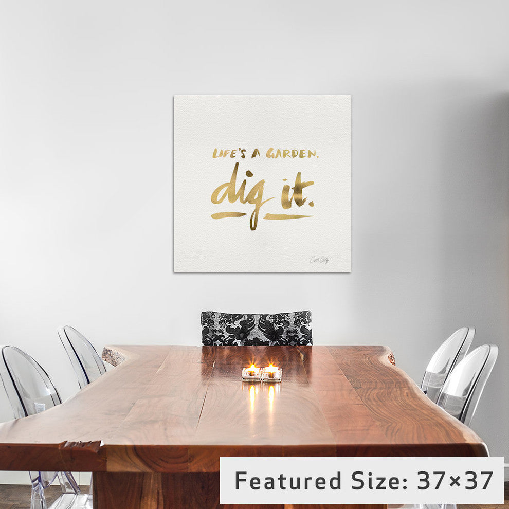 "Dig It Gold Artprint" by Cat Coquillette, 37x37x1.5
