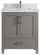 Malibu 30 Single Sink Bath Vanity in Elephant Skin Gray 2" Viola Gold