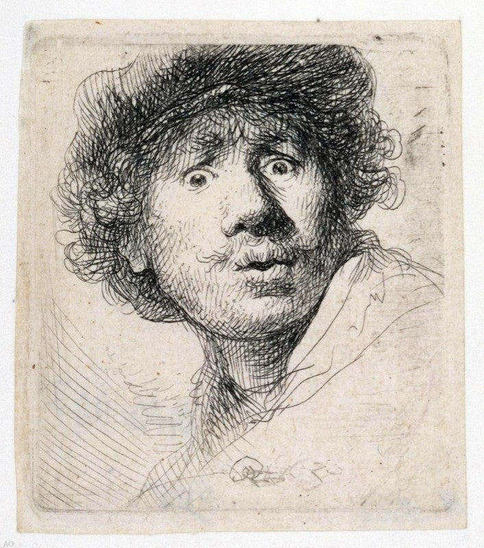 Rembrandt Van Rijn Self Portrait With a Cap Openmouthed Wall Decal