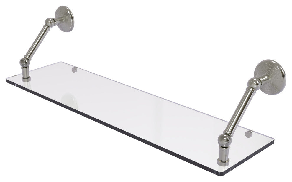 Prestige Monte Carlo 30" Floating Glass Shelf, Satin Nickel