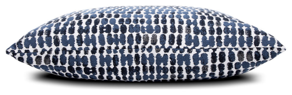 Thumbprint Indigo Indoor/Outdoor Performance Pillow, 20"x20"