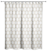 Beige Circle Pattern 71x74 Shower Curtain