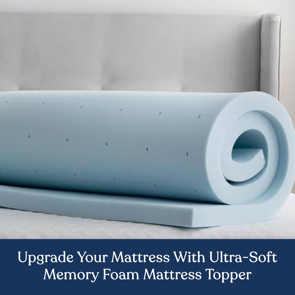 Delara 2" Gel Infused Memory Foam Mattress Topper, Cooling, Full, 54"x75"