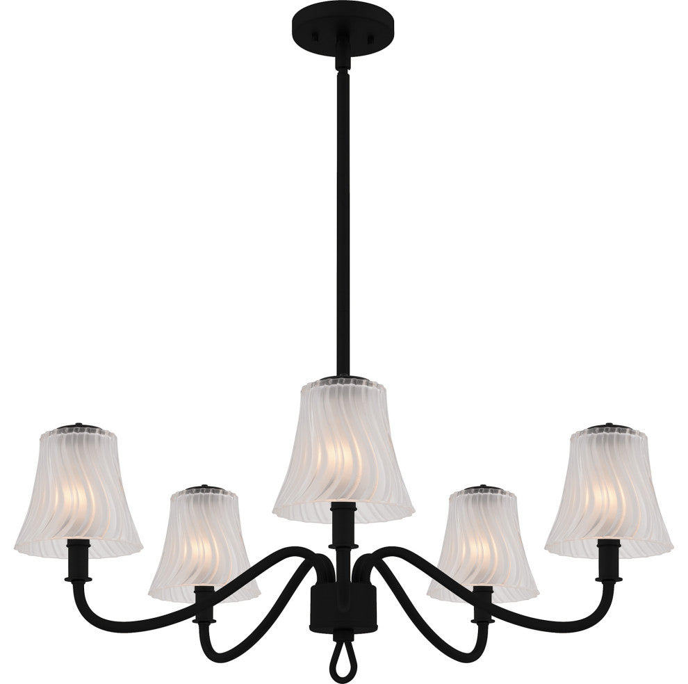 Quoizel MCK5030 McKinney 5 Light 30"W Taper Candle Chandelier - Matte Black