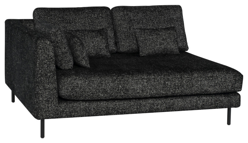 Gigi Salt & Pepper Fabric  Modular Sofa Left