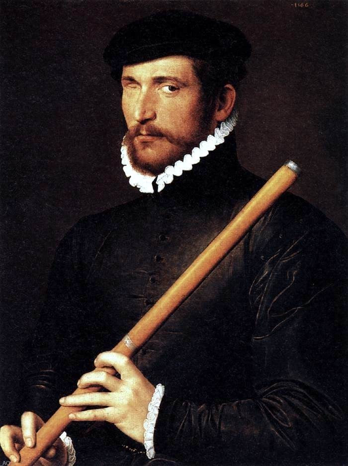unknown painters Masters Portrait of a Flautist With One Eye Wall Decal