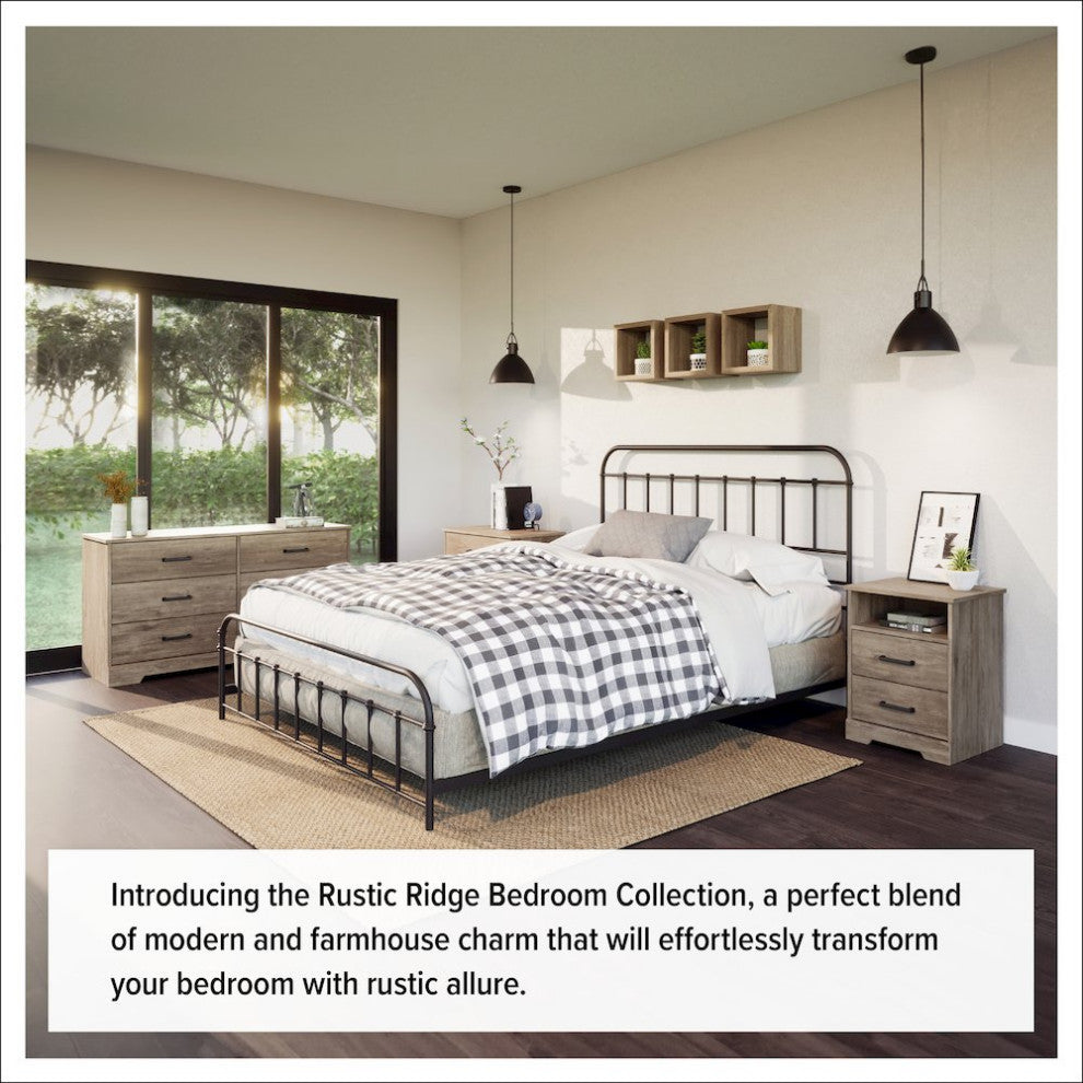 Rustic Ridge Brown 5 Drawer 18.5D x 27.5W x 43.5H Dresser