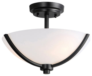 Maxim 20031 Deven 3 Light 14"W Semi-flush Bowl Ceiling Fixture - Black