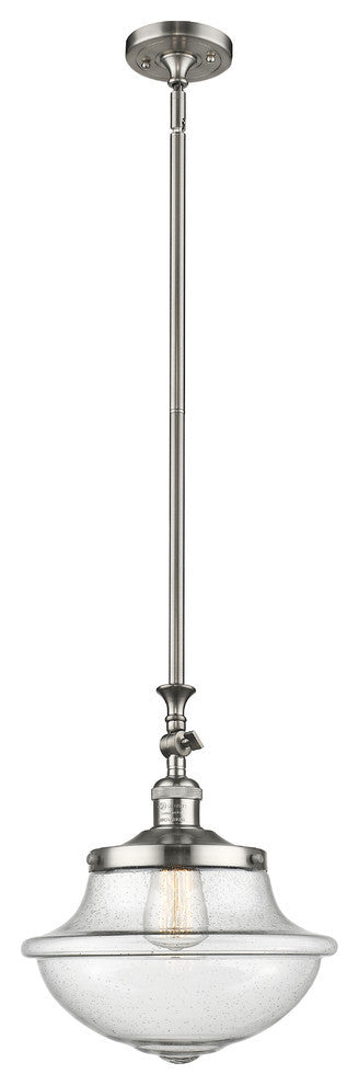 Large Oxford 1-Light Mini Pendant, Brushed Satin Nickel, Seedy