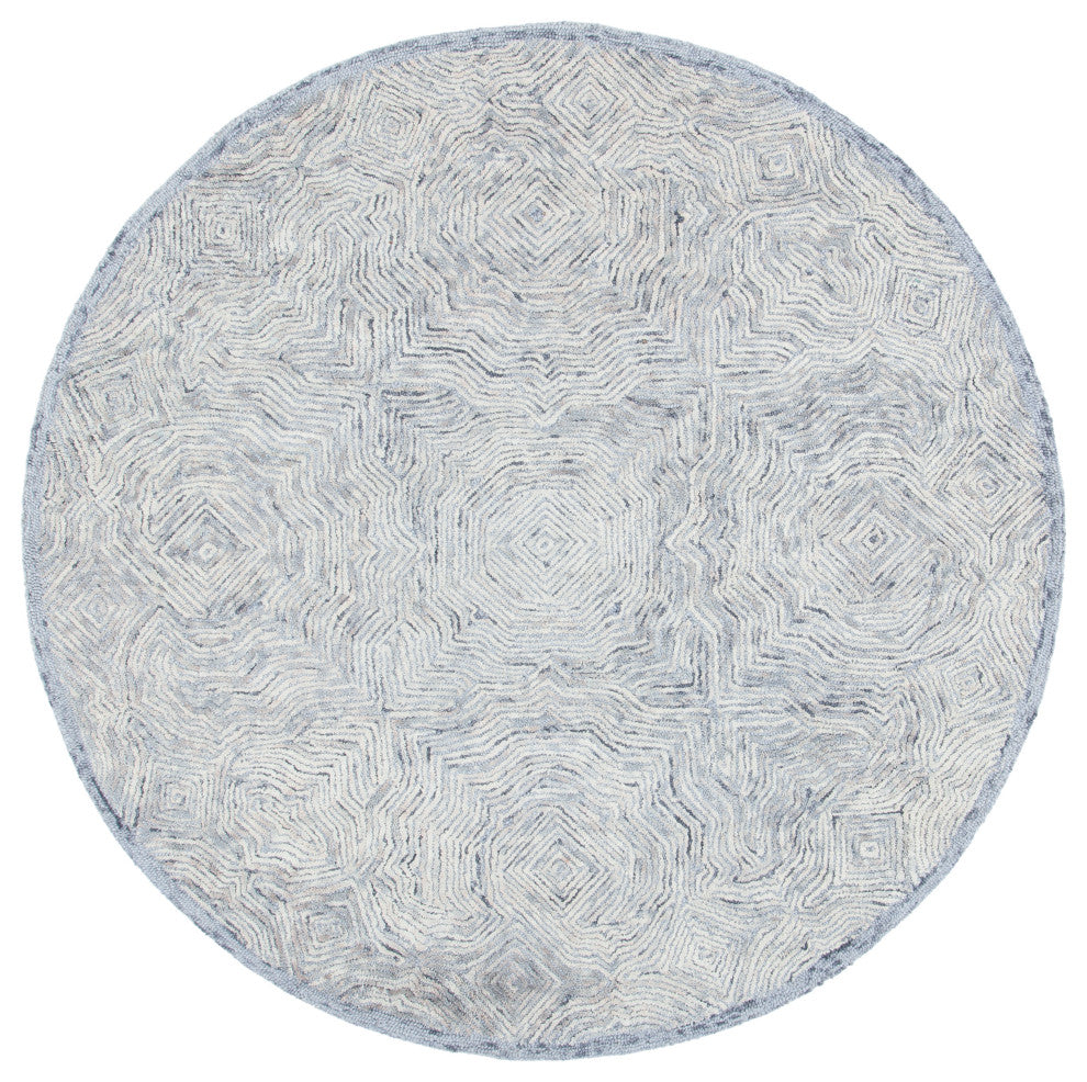 Safavieh Ikat IKT506 Rug 6'' Square Silver Rug