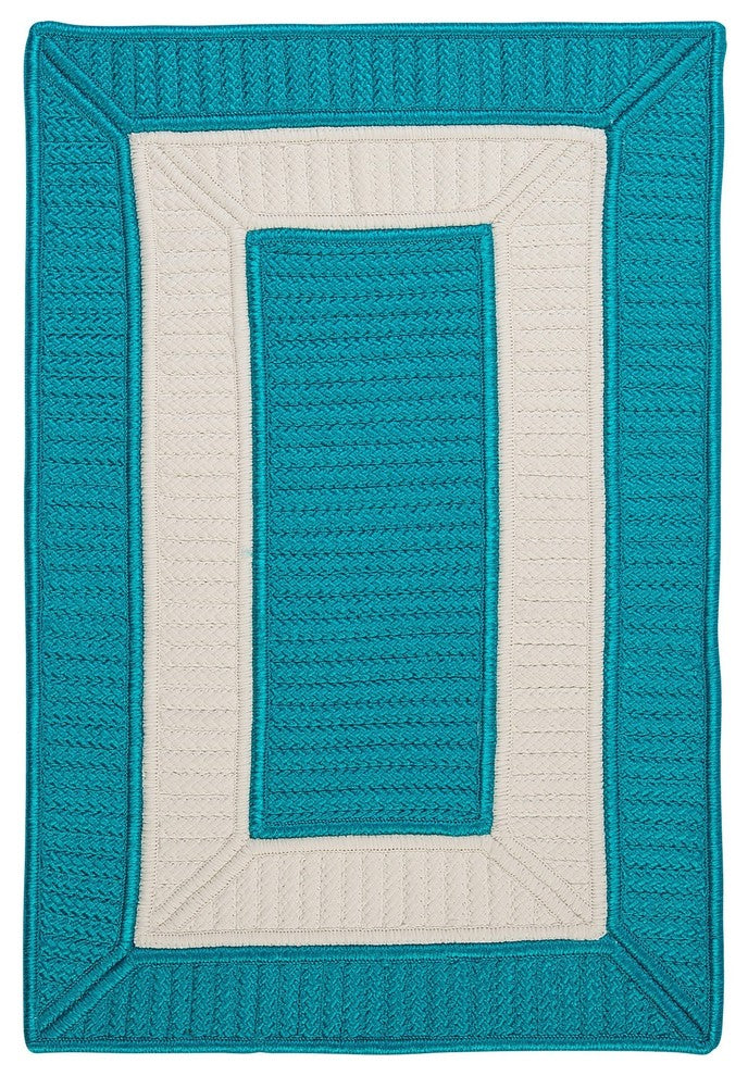 Rope Walk CB92 Turquoise Indoor/Outdoor Area Rug, Rectangular 5'x8'