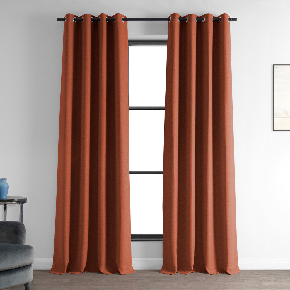 Persimmon Bellino Grommet Blackout Room Darkening Curtain Single Panel, 50"x96"