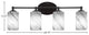 Capri 4-Light Bath Bar, Matte Black/Onyx Swirl