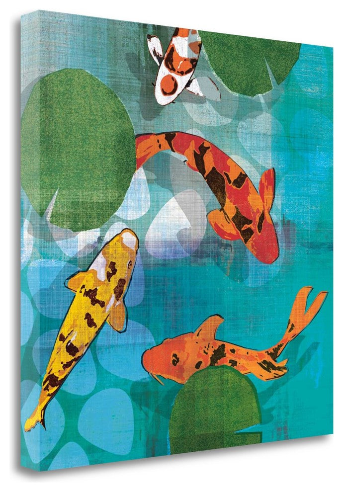 "Lucky Koi II" By Tandi Venter,Ready to Hang Giclee Print on Gallery Wrap Canvas
