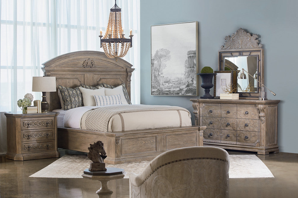 Arch Salvage Chambers Panel Bed - Parch, King