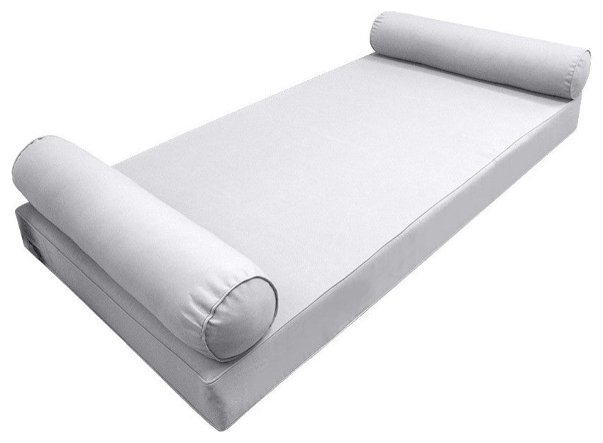 Style5 Twin-XL Pipe Trim Outdoor Mattress Bolster Slip Cover COMPLETE SET AD105