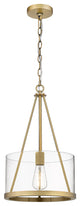 Innovations 383-1S-BB-G383A-12CL Marissa 1 Light Mini Pendant, Brushed Brass