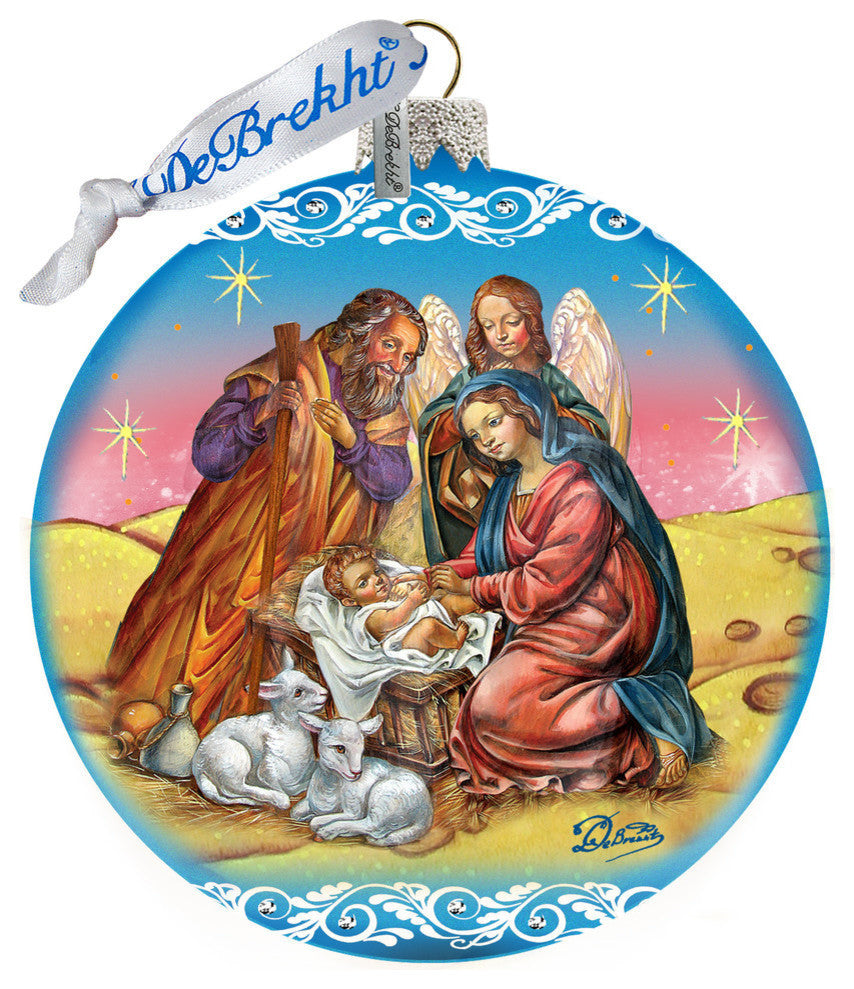 Nativity Ball In Blue Le Ornament