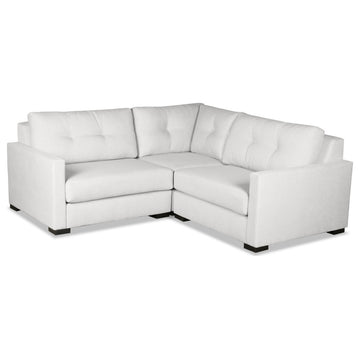 Nativa Interiors Chester Sectional Mini, White, 3 Pieces, Design: Buttoned / Cus