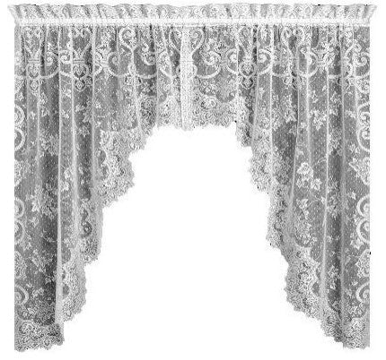Heritage Lace English Ivy 86x63 Swag Pair in White
