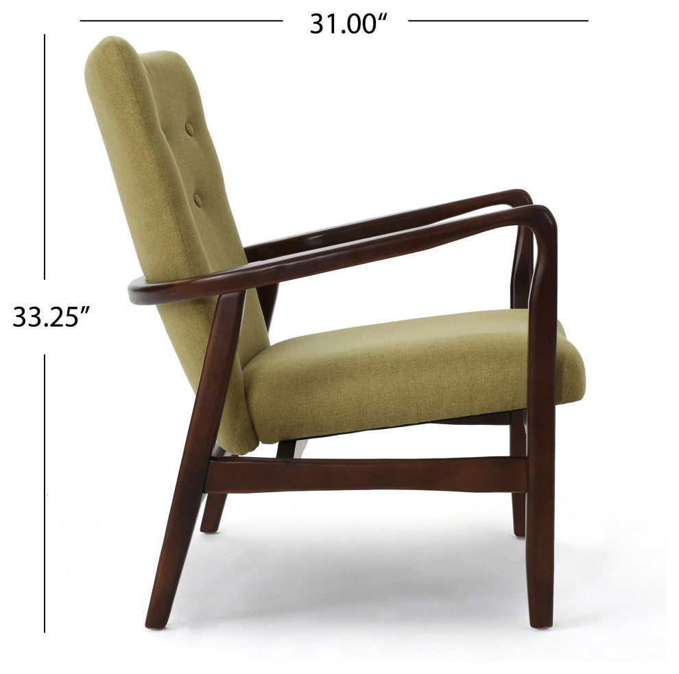GDF Studio Suffolk French Style Fabric Arm Chairs, Wasabi, Set of 2