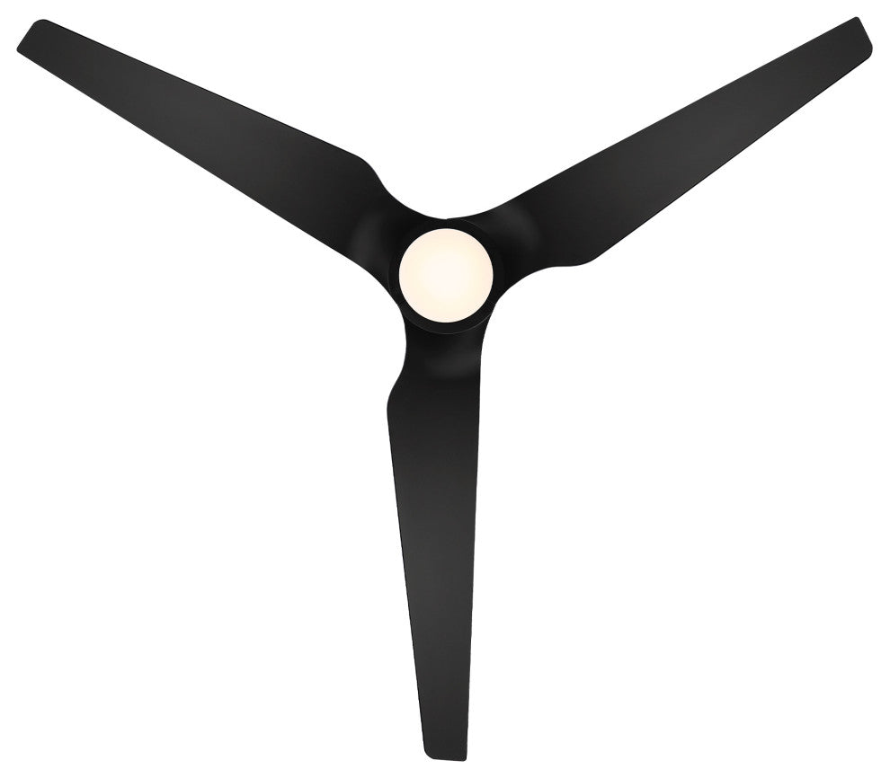 Stella Indoor/Outdoor 3-Blade Smart Ceiling Fan 60" Matte Black, Light Kit