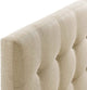 Modern and Contemporary Fabric Headboard, Beige, King