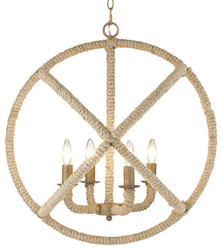 Golden Lighting Marina 4 Light Chandelier, Burnished Chestnut, 0868-4BC