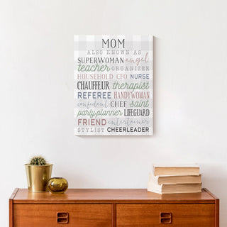 Mom Words 11x14 Canvas Wall Art