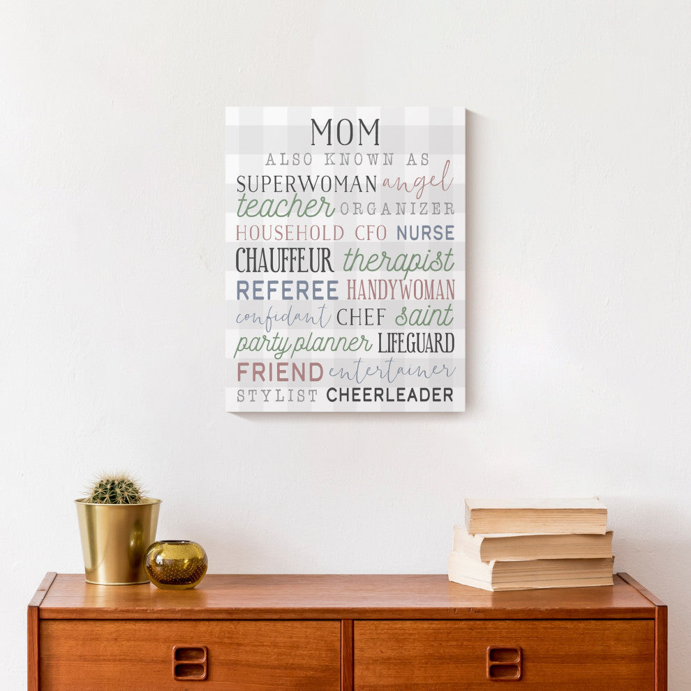Mom Words 11x14 Canvas Wall Art