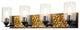 Bocage 4 Light Bath Vanity Light in Matte Black and Gold Accents