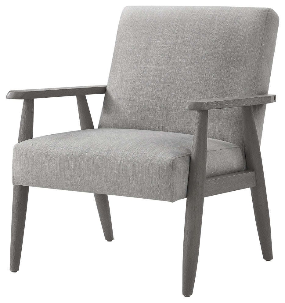 Rustic Manor Gian Armchair Upholstered, Gray and Gray Linen