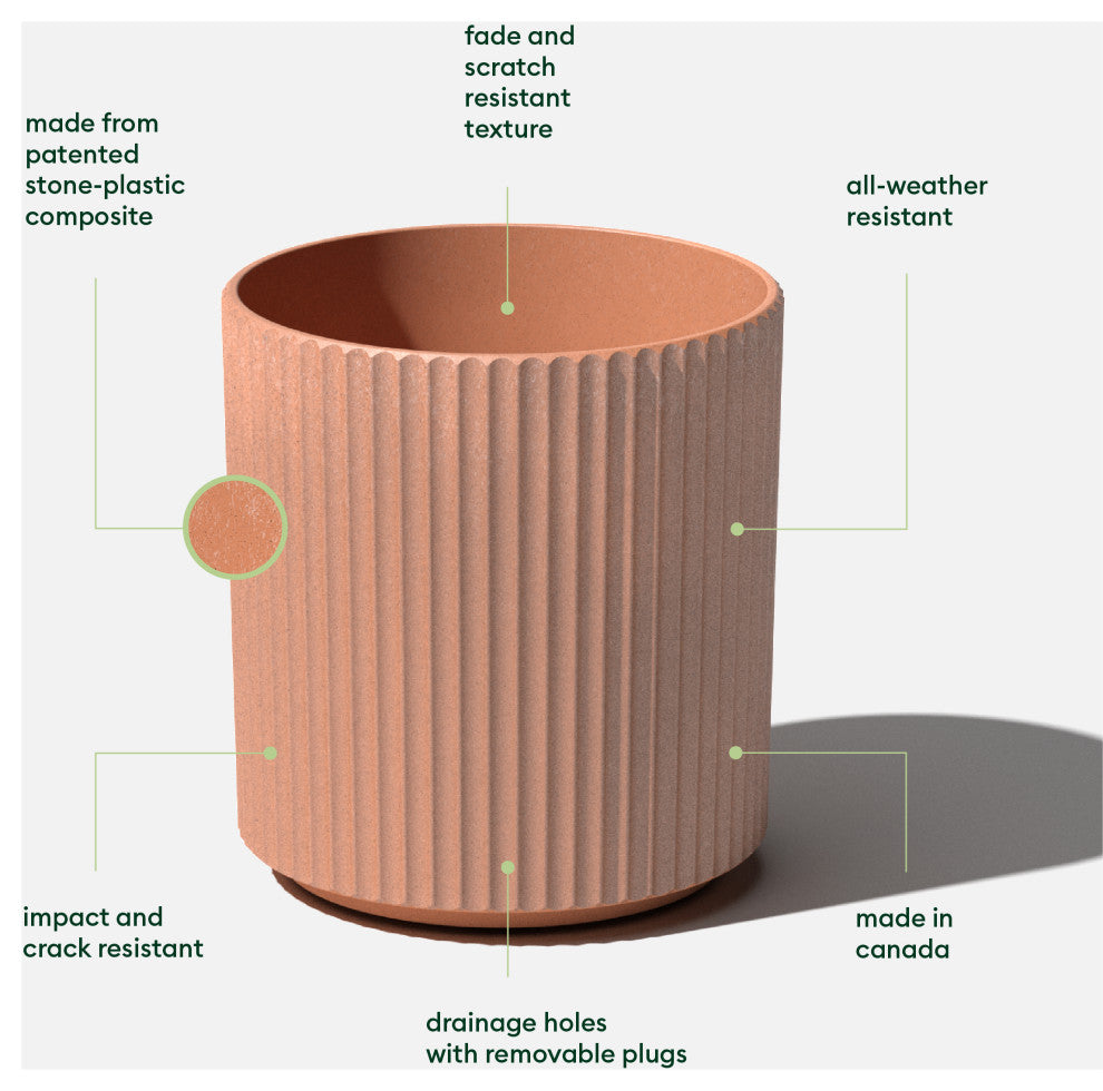 Veradek Demi Series Planter, Terracotta, 16", 1 Pack